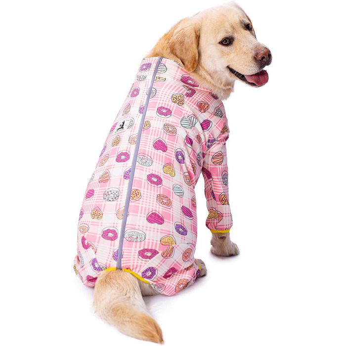 Піжама для собак великих порід Miaododo з бавовни, принт 'Полуниця', повне покриття живота, для собак середнього та великого розміру після операцій (81 см обхват грудей, 81 см довжина спини, 55 см), 32 (обхват 82 см, довжина 55 см), 38 (обхват 108 см, дов