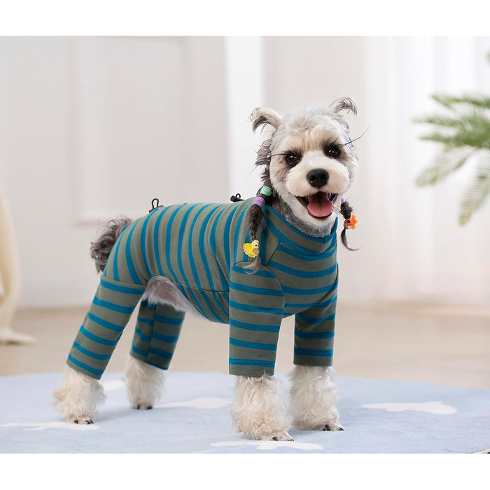 Зимовий теплий пуховик для собак, бавовна, смугастий, регульований, світловідбиваючий, для малих та великих собак, сірий, розмір M, білий (XL, блакитний)