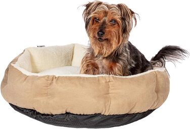 Дизайнерське ліжко для собак Danish Design Essentials, бежеве, розмір M, 62 x 60 x 16 см, м'яке ліжко з хутром, можна прати в пральній машині