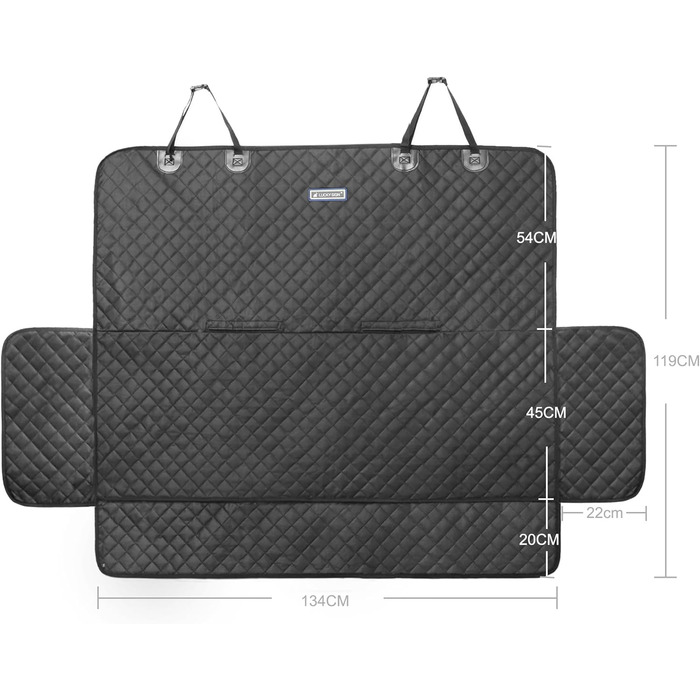 Захист для автосидіння собаки Lucky Sign - килимок для собак у машину з антиковзким покриттям, 150x45x40 см, чорний