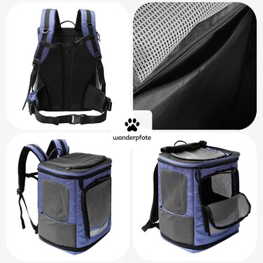 Hunderucksack Wanderpfote Trekking Light S, 8 кг, блакитний - переноска для собак та котів