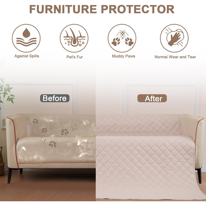 Водонепроникний килимок для собак на диван, ліжко та в авто - котячий килимок, захист дивану/ліжка від подряпин, двосторонній, миючий, ідеальний для великих/маленьких собак (Рожевий, 203x152 см)