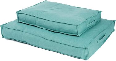 JAMAXX Преміум подушка для собак ортопедична з Memory Foam, чохол з льону, що стирається, захист від вологи. М'яка та комфортна, з віскоеластичною наповнювачем. Собаче ліжко JAMAXX PDB1005 (S) 65x50 см (M: 90x70 см), Aqua/Туркіс