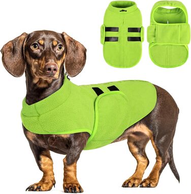Теплий флісовий жилет для собак - флісова жилетка для маленьких та середніх собак, жилет для собак, теплий одяг для тварин, зелений (XS)