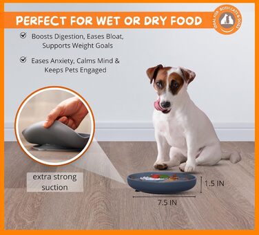 Миски для повільного годування собак та котів, силікон, 2 шт. (Лакс та Шкіряно-сірий), нековзні, для повільного харчування