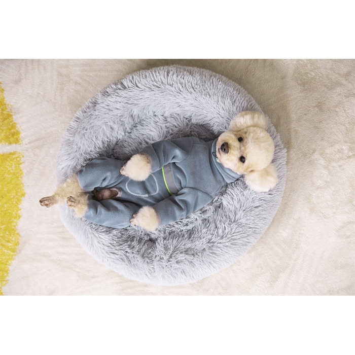 Флісовий теплий зимовий одяг для собак, куртка-комбінезон з D-кільцем, регульований, для маленьких та середніх собак (Сіро-блакитний, M)