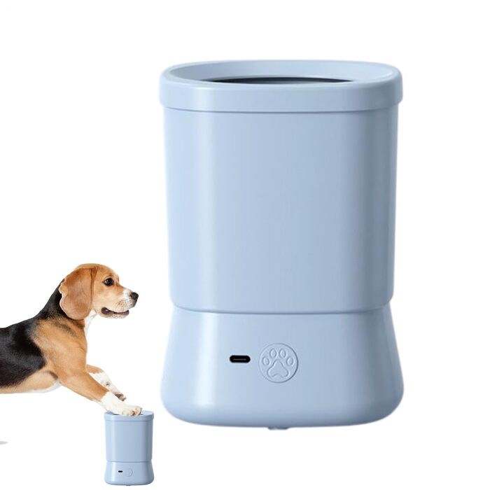Автоматичний мийник лап для собак, блакитний | 2 швидкості, для дому, подорожей, після прогулянок