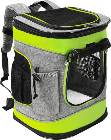 Рюкзак-переноска для собак та котів Kato Tirrinia, зелений. Підходить для середніх собак та кошенят, з сіткою для вентиляції.
