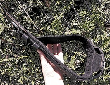 Нашийник для собаки Dingo Gear Drago, амортизуючий, з ручкою, ручна робота, чорний, 48-56 см