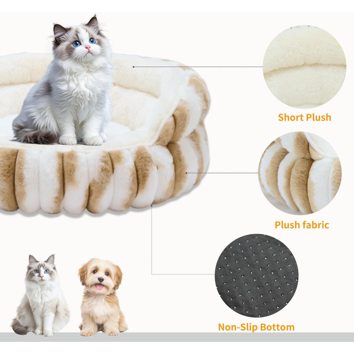 Обігрівальне ліжко для котів, електричне, миється, стійке до укусів, водонепроникне, заспокійливе та тепле з регульованим нагрівальним килимком, 51×51×17 см