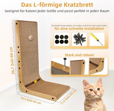 Кігтеточка для котів 68 см: велика, з картону, XXL, ліжко, ковдра та меблі для котів