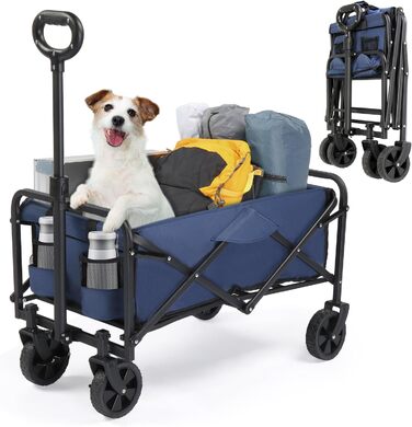 Бонло - візок-трансформер для покупок, кемпінгу та відпочинку на природі, 600D Oxford, 100 кг, сталевий каркас, блакитний