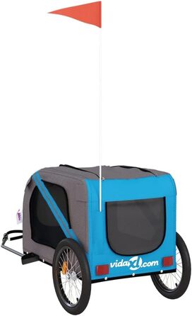 Причеп для тварин (133,5x69x73,5 см, блакитний та сірий)