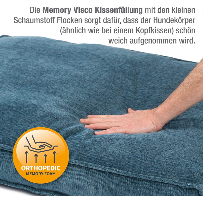 JAMAXX Преміум подушка для собак, ортопедична, 90x70 см (M), знімний чохол з Chinille