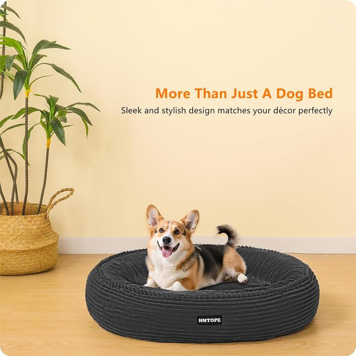 Кругле ліжко для собак середніх порід, котяче ліжко, зручне, знімне, Ø 70 см, 70x70x20 см, темно-сіре