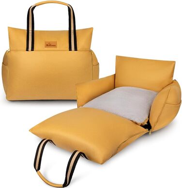 Водонепроникне ліжко-підвищення для собак в авто, переноска для собак, жовта