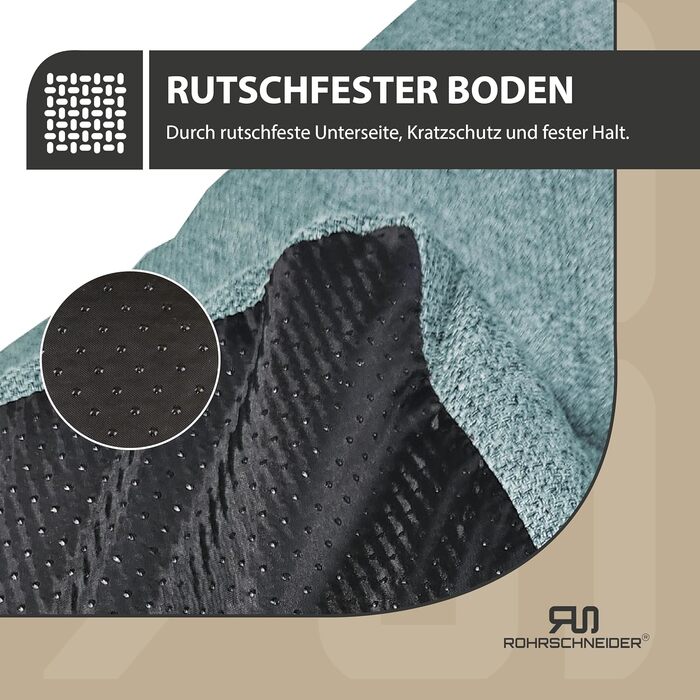 Лежанка для собак Rohrschneider, Made in EU, з антиковзким покриттям, для собак маленьких, середніх та великих порід, також підходить для котів, з мискою, розмір 1 (50 x 80 x 7 см, блакитний)