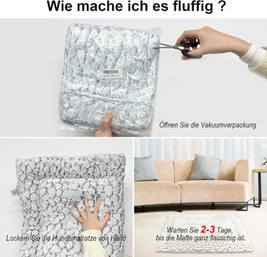 Лежанка для собак середніх порід 75x50 см, м'яка, з коротким ворсом, антиковзаюча, в стилі мармуру, хакі