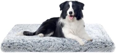 Лежанка для собак, м'яка, пухнаста, середнього розміру, Ombré-сірий, 100x60x10 см