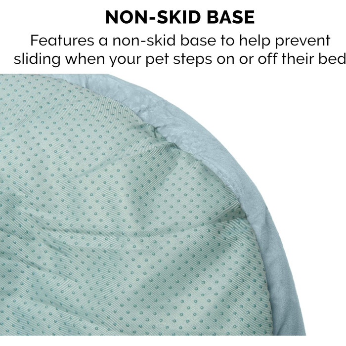 Ортопедичне ліжко для собак Furhaven, великих порід, кругле, знімний, пральний чохол, до 36,3 кг – Sherpa & Wildleder Snuggery – 111,8 см, ортопедична піна (Аквамарин, L 46 x B 46 x H 36 см, Calming Hug Nest)