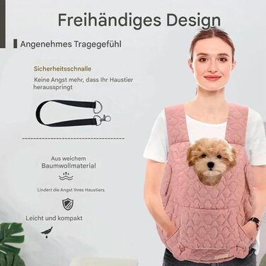 Рюкзак для собак та котів Sghtil - зручний та вентильований, для маленьких собак, кошенят, цуценят. Ідеально для прогулянок, подорожей, кемпінгу, велопоїздок та шопінгу (рожевий)