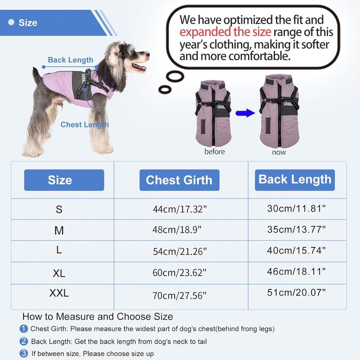 Зимовий одяг для собак: теплий одяг для цуценят та собак середніх розмірів (XXL, блакитний) з світловідбиваючим жилетом