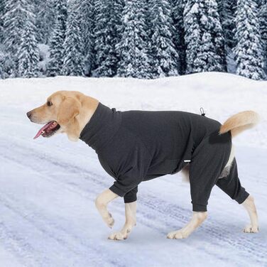 Теплий флісовий халат для собак на зиму, теплий пуловер для собак з ніжками, м'яка чотирилапа куртка для маленьких та середніх собак, халат для собак, флісовий піжамний одяг для собак, темно-сірий, розмір M