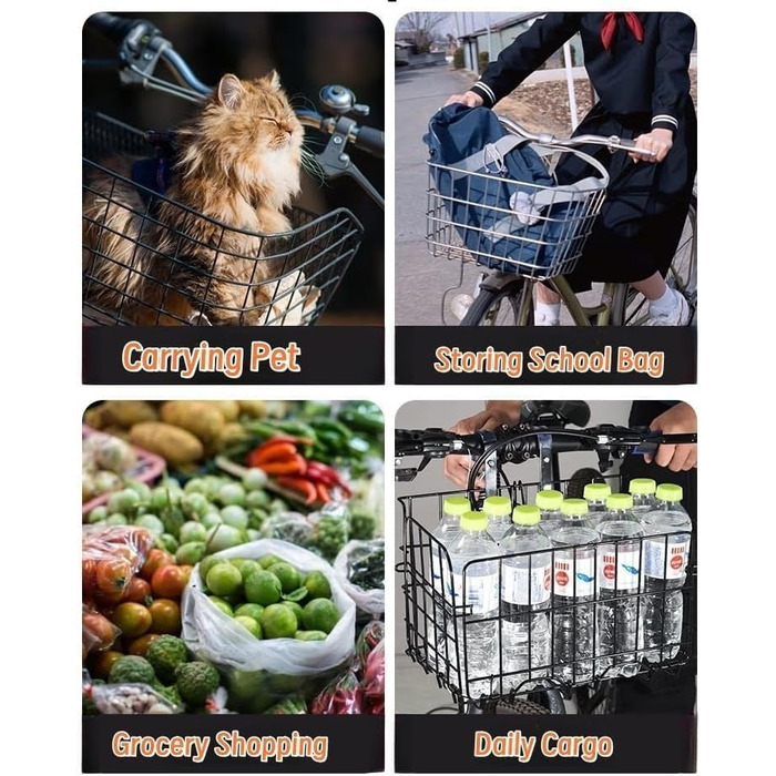 Складаний велосипедний кошик - навісний багажник для перевезення вантажу, швидкознімний, для керма та багажника, до 25 кг (срібний)