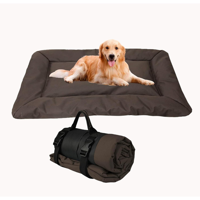 Транспортування лежанка для собак, килимки для собак у подорожі, 86 x 58 см, портативна лежанка для собак, лежанка для собак і котів, тепла ковдра для вулиці та дому, портативна лежанка для котів, складна, можна прати (колір: коричневий)