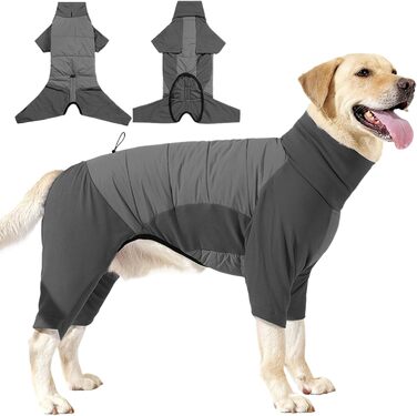 Зимовий одяг для собак, теплий зимовий куртка з коміром, для маленьких, середніх та великих собак, прогулянки, подорожі, кемпінг, сірий, розмір L (сірий, розмір XL)