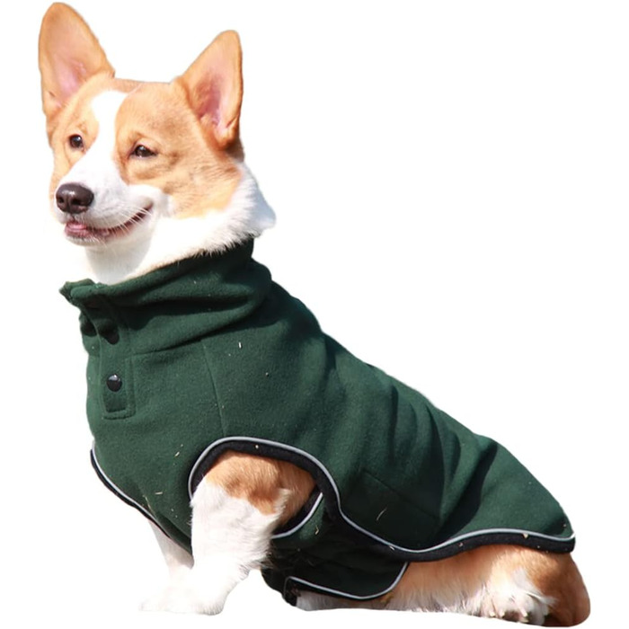 Зимовий теплий одяг для собак: куртка, пуловер, жилет з флісу для маленьких, середніх та великих собак. Зелений колір, для холодних днів.