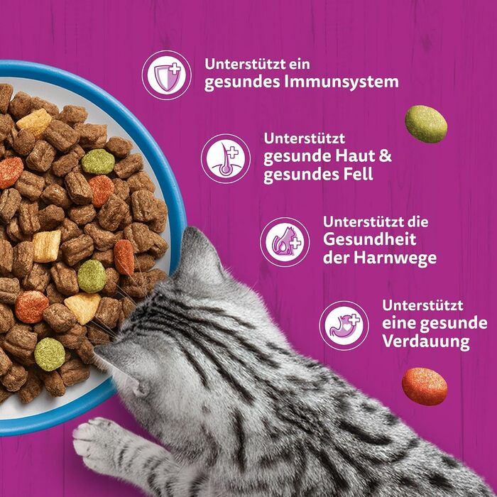 Сухий корм для дорослих котів Whiskas з тунцем, 7 кг (набір з 3 пакувань по 3.8 кг)