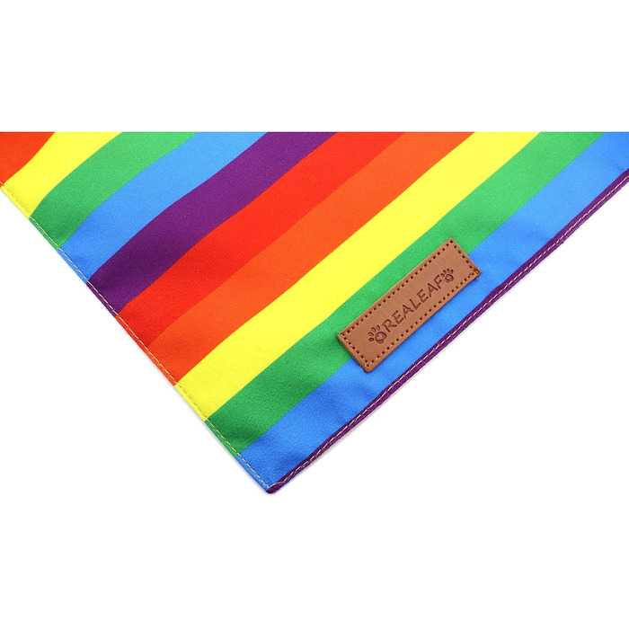 Набір з 2-х бандани для собак Realeaf Pride, райдужні, двосторонні, великий розмір, для домашніх тварин, ЛГБТ, трикутна форма, міцна тканина, для Дня Прайду
