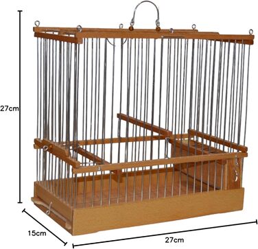 Клітка для птахів Vogelbauer, ручної роботи, традиційний дизайн, 27x27x15 см