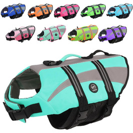 Жилет для плавання собак EMUST, Ripstop, великий розмір XXL, блакитний, для купання, плавання, відпочинку на човні