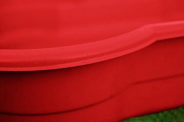 Стійкий басейн для собак DogsLand XXL 120x25x80 см, червоний, у формі кістки, для малих і великих порід, для саду та балкону, нейлоновий, міцний, стійкий до подряпин