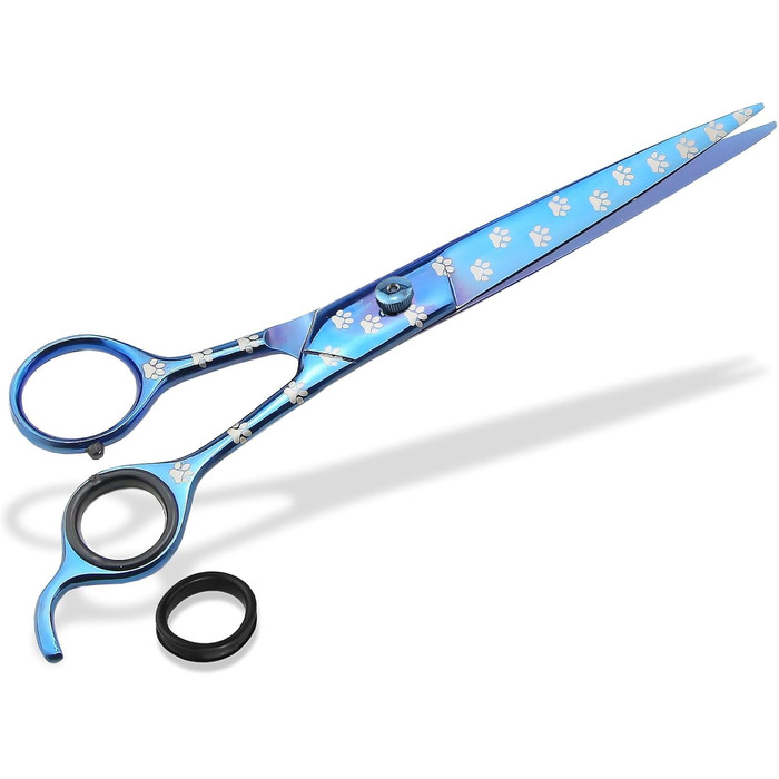 Професійна ножиця для грумінгу собак, титанове покриття, мікрозубчики, 21,5 см