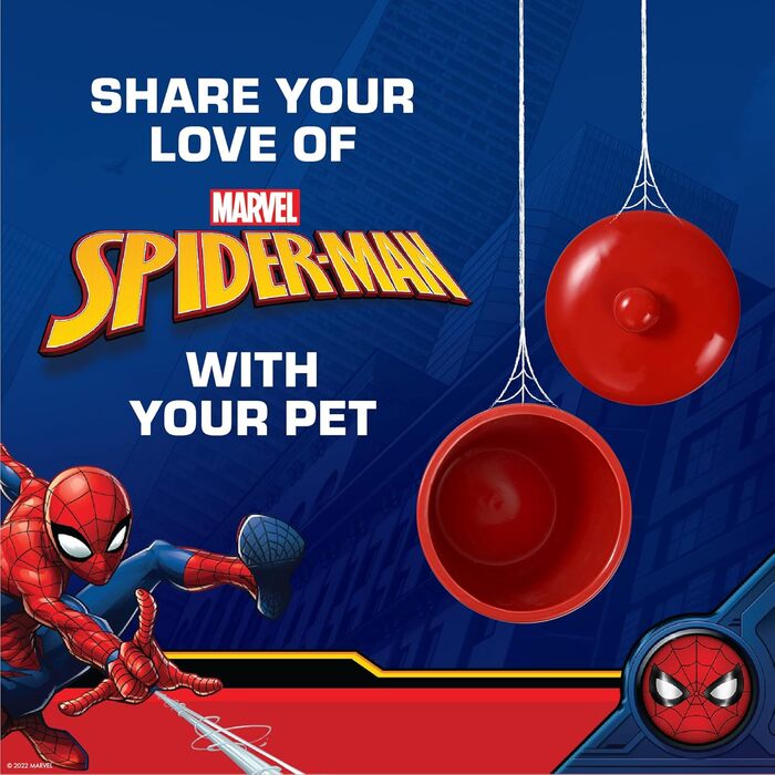 Керамічна банка для собачих ласощів Marvel Spiderman, червона, з кришкою, 10x5 см, для зберігання корму, можна мити в посудомийці