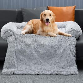Водонепроникний плюшевий чохол для дивана Mora Pets 4-в-1, антисліп, лежак і покривало для собак, 104x122x18 см