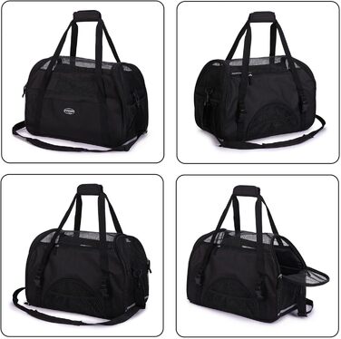 Транспортна переноска для тварин: для собак та котів Comfort Airline, чорна