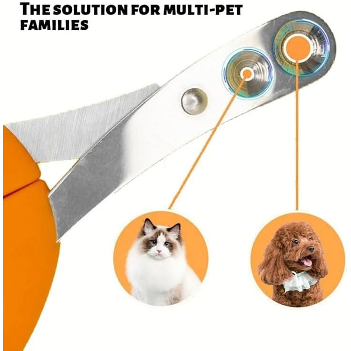 Тримери для кігтів котів з захистом, подвійний отвір, для котів, кошенят, собак, 3 шт. помаранчевого кольору