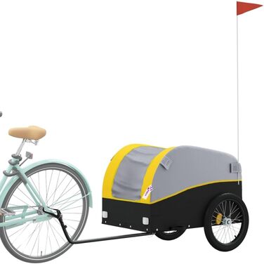 Причіп для велосипеда, вантажний та для собак, 45 кг, чорно-жовтий, легко збирається