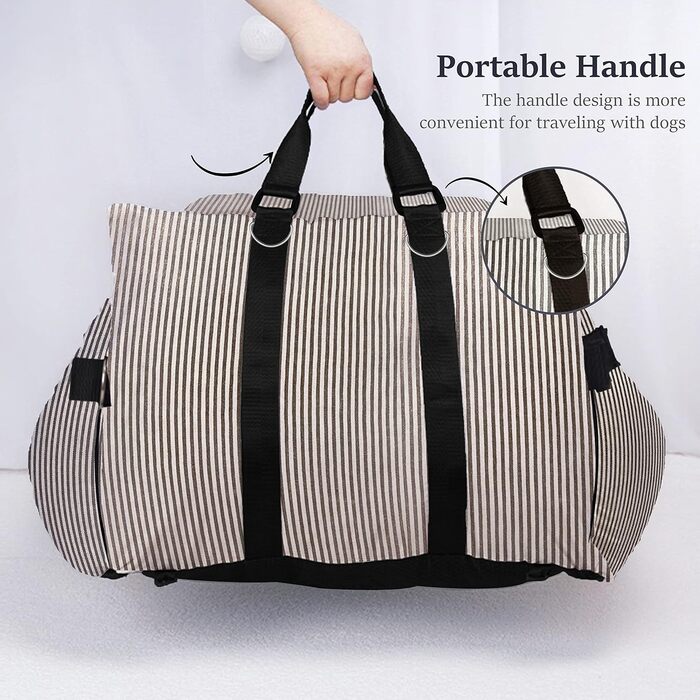 Автокрісло для собак Johnear: підйомник, переноска, ліжко з лебідкою, коричневе. З кишенями та зручним кріпленням. Для собак середніх розмірів та котів.