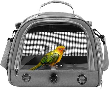 Транспортна сумка для папуг, переноска для птахів, сіра