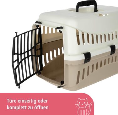Kerbl Pet Transportbox Expedion: переноска для собак та котів, 45x30x30 см, пластик, до 10 кг, кремовий/taupe