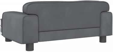 Софа для собак Festnight, сірого кольору, 70x45x30 см, з антиковзним покриттям, м'яка лежанка для домашніх тварин