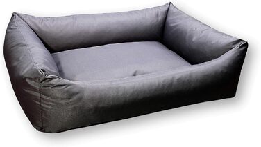 Водонепроникне собаче ліжко 4L Textil Koko для великих собак, сірий кошик, знімний та пральний чохол, 100x80 см, 20 см заввишки