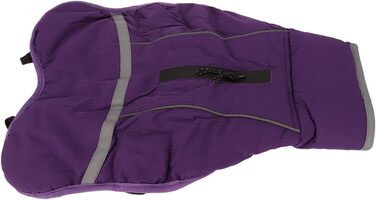 Зимова куртка для собак з відбиваючими елементами, регульована, тепла, з коміром-стійкою, для малих, середніх та великих собак (фіолетова, XXL)