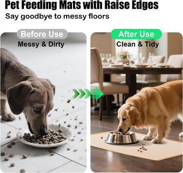 Килимок для годування собак та котів з силікону харчової якості, з піднятими бортиками, неслизький, жовтий (L)