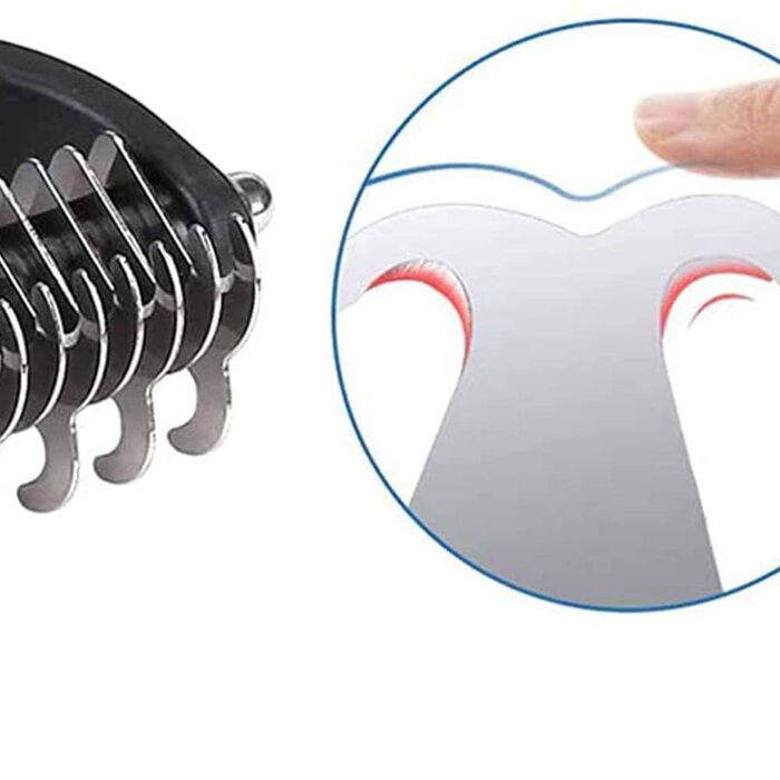 Двостороння щітка для видалення підшерстка собак та котів - синього кольору